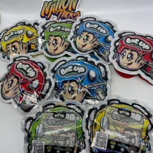 One Up Gummies Mixed Flavors 2.5g packaging showcasing a colorful assortment of psilocybin-infused gummies, perfect for exploring psychedelic experiences with a variety of delightful flavors.