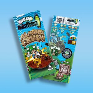 One Up Multiverse Almond Crush Chocolate Bar – premium chocolate with crunchy almonds and euphoric mushroom blend